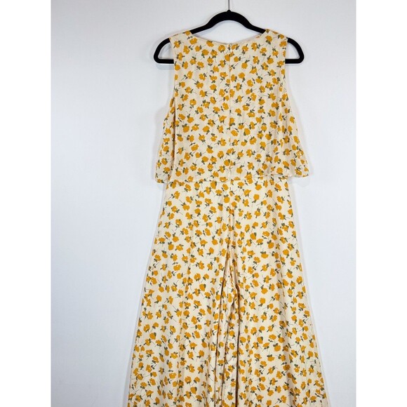 MVN The Label Women Jumpsuit Yellow Riley Floral Sleeveless Wide Leg Boho Medium - Picture 9 of 13